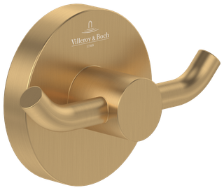 V&B Doppel-Handtuchhaken Elements Tender 76x54x32mm, rund, brushed gold