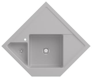 V&B Eckspüle Monumentum Abl.garn, Hand., Bef.-Set, steam C-plus