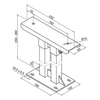 Zehnder Fußkonsole FMORV HD45-5 z Bo-mont, m va Bo.abs. m 460mm, SF