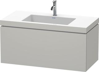 DU WTU L-Cube m. Vero Air 500x1000x480mm 1 HL, 1 Auszug, Betongrau Matt ES Ahorn