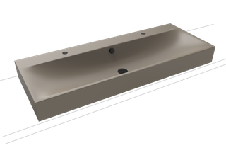 Kaldewei Aufsatz-WT SILENIO 3049-D 120x46, 2x1 Hahnl., sw ma, P-E, w. Gr 60
