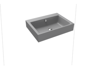Kaldewei Wand-Waschtisch PURO 3164 60x46cm, o. Hahnl., P-E, cool grey30