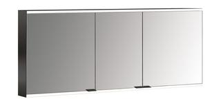 EMCO Aufputz-Lichtspiegelschrank prime 2 1600x700mm, 3-türig, schwarz/spiegel