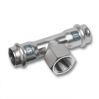 Sanha T-Stück NiroSan Press SF 19130G 28mmx1/2"x28mm, Innenpressende/IG