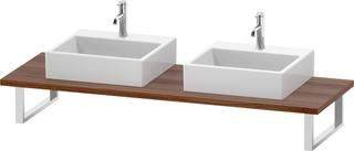 Duravit Konsole L-Cube 80-200x55cm, 2 A., Stär 3cm, Nussb Nat