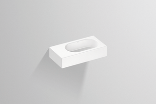 Alape Waschtisch XXS 450.R 450x236mm, we, o HL u ÜL, Becken rechts