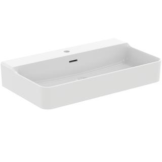 IS Waschtisch Conca 80x45x16,5cm, 1 Hahnl., m ÜL, seidenweiß