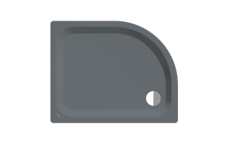Kaldewei Duschwanne ZIRKON 605-1 100x80x3,5cm, Invi. Grip, cool grey70