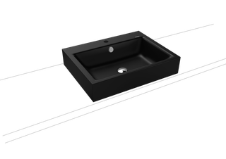 Kaldewei Aufsatz-Waschtisch PURO 3157 60x46cm, 1 Hahnl., we., P-E, sw matt 100