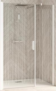 Kinedo Smart Design Zentraltür130 FT Ni H200 weiß Siebdruckglas teilgerahmt