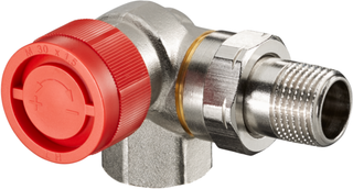 Oventrop Thermostatventil Baureihe AF DN 15, Wi-Eck, links, Messing vernickelt