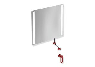 HEWI Kipp-Lichtspiegel LED 801 basic 600x540x6mm, rubinrot