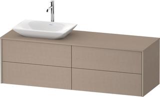 DU Konsolen-WTU wh. XViu 1600x509x550mm 4SK, TA links, Leinen, ES Nussb bs.