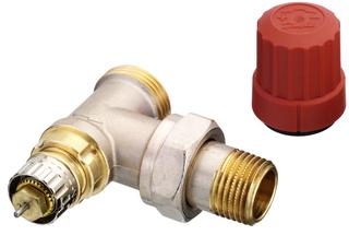 Danfoss Ventilgehäuse RA-N 15, R 1/2, Eckf., m AG, matt vernickelt