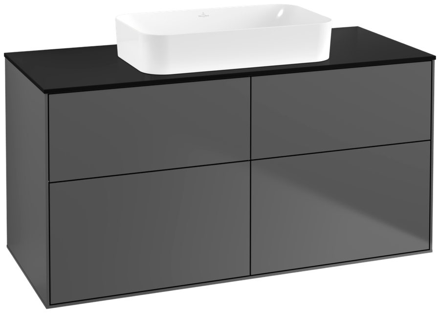 Artikelbild 1 des Artikels „V&B Waschtisch-Unterschrank Finion 120x60,3x50,1cm, Gl. bla m, Anthrac. m Glass Black Matt | anthracite matt lacquer“