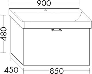 Burgbad Waschtischunterschrank Diago 85x48x45cm, Schilf Ultramatt