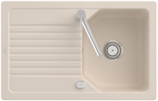 V&B Spüle Linara 45 m Abl.garn, Exzenter, ivory CeramicPlus