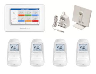 Resideo evohome Starter-Paket Regler, Tischständer, 4 Heizkörperregler