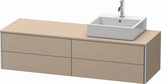 DU WTU XSquare, 4 SK, wandh, Becken re 400x1600x548mm, Leinen ES Ahorn re.