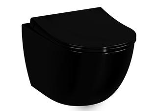 VitrA Wand-Tiefspül-WC Sento Flush 2.0 36,5x54cm, 3/6 l, o. Spülr., sw hgl vc