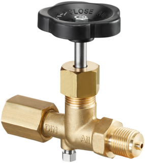 Oventrop Manometerabsperrventil DN 15, m Spannmuffe u Zapf, Messing/Niro