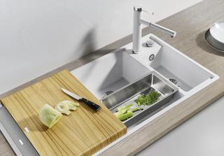 Blanco Spüle AXIA III 6 S SILGRANIT 100x51cm, an, r, m Abl.-Fernb./Holzschn.