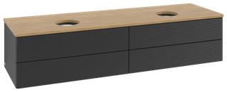 V&B WTU m F-Struktur -Beleuchtg. Antao 160x50cm, WBP-farbe hon. Oa, bla m Lac