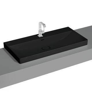 VitrA Aufsatzwaschtisch New Metropole sw Matt, 100x47x17cm, 1 Hahnloch mittig