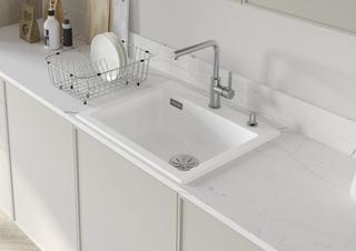 Blanco Becken PALONA 6 61,5x51cm, Ker. Pu.Pl. w g, m AL-Fb.