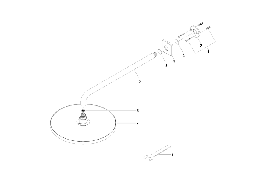 Artikelbild 4 des Artikels „Dornbracht Regenbrause FlowReduce m Wandanbindung 300mm, Messing gebürstet Messing gebürstet“