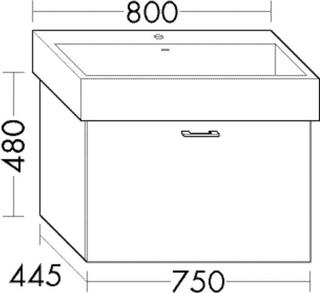 Burgbad Waschtischunterschrank Diago 75x48x44,5cm, 1 Auszug, Schilf Ultramatt