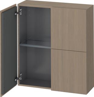 Duravit Halbhochschrank L-Cube 70x24,3x80cm, 2 Türen, eiche terra