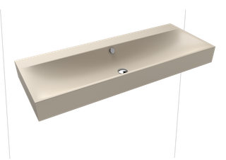 Kaldewei Wand-Waschtisch SILENIO 3046-D 120x40cm, 2x1 Hahnl., ch, P-E, w. bg. 20