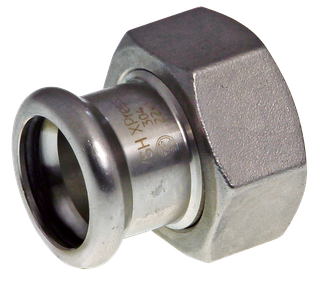 AIPS hlb. Verschraubung VSH XPress R2404 22mmxG 1, mit Flachdichtung, Edelstahl