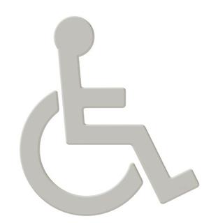 HEWI Symbol Rollstuhl 801 133x147x3mm, selbstklebend, lichtgrau
