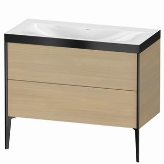DU WTU XViu/Viu, 2 Ausz 610x1000x480mm o.HL, schw. m/med. eiche, Ra.B2 ES Nussb