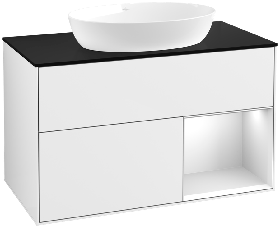 Artikelbild 1 des Artikels „V&B Waschtisch-Unterschrank Finion 100, Pl b m, Reg wh. m Lac, glo wh. Lac Regal White matt lacquer | glossy white lacquer“