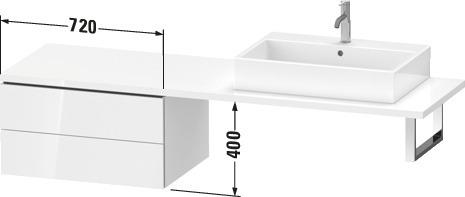 Artikelbild 3 des Artikels „DU Unterschrank für Konsole L-Cube LC5859 Dolomite Grau 547x720x400mm 2Sk. “