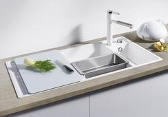 Blanco Spüle AXIA III 6 S SILGRANIT 100x51cm, cafe, Be. r, m AL-Fb. Glas