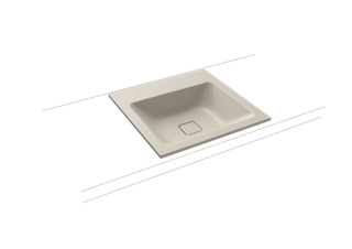 Kaldewei Einbau-Waschtisch CONO 3075 50x50cm, 3 Hahnl., ch, P-E, warm grey 10