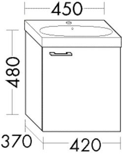 Burgbad Waschtischunterschrank Diago 42x48x37cm, Sand Matt, 1 Tür, links