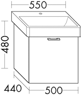 Burgbad Waschtischunterschrank sys30 50x48x44cm, Sana, 1 Auszug