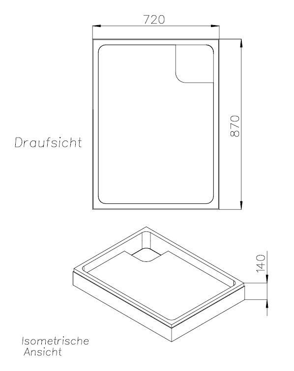 Artikelbild 2 des Artikels „FORMAT Tec Duschwannenträger 90x75x2,5cm, z FORMAT Bas. Stahl-DW 90 x 75 x 2,5 cm“