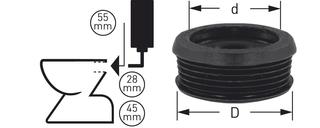 STEDO Euro-Dubletta-Gummiverbinder Ø 55 mm, Rohr Ø 28-45 mm