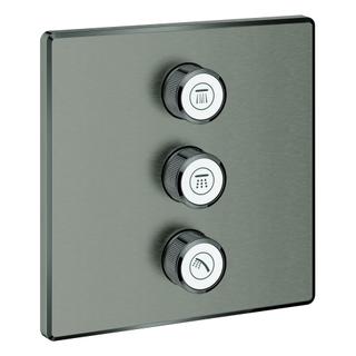 GROHE Fertigset Grohtherm Smartcontrol UP-Vtl, 3-fa., eck., hd graph. gebürstet