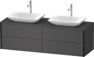 DU Konsolen-WTU wh. XViu 1600x509x550mm 4SK, TA beids., gra. Matt, ES Nussb re