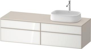 Duravit Waschtisch-Unterschrank Zencha 160x55cm, B R, Gl. w/taup matt, Nussb re