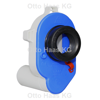 HAAS PE-Urinal-Absauge-Siphon DN 50, Ablauf waagerecht, blau