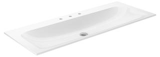 Keuco Waschtisch X-Line 120,8x1,7x49,4cm, 3 HL, m Abl-/ÜL, we