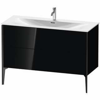 DU WTU bodenst. XViu 591x1210x480mm 2 Ausz.schwarz matt/schwarz hgl. ES Ahorn